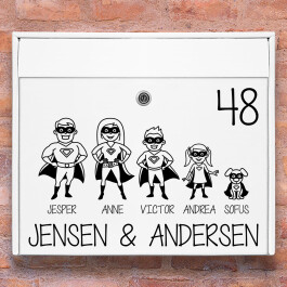 Postkasse stickers - Suerhelte wallsticker til postkasse