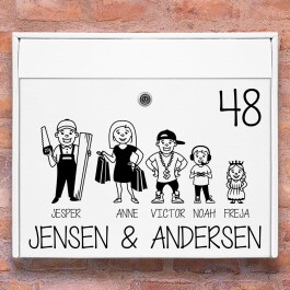 Hverdags familie - Postkasse stickers