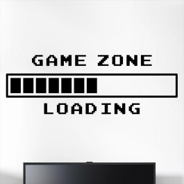 Gamer wallsticker med teksten "game zone loading=